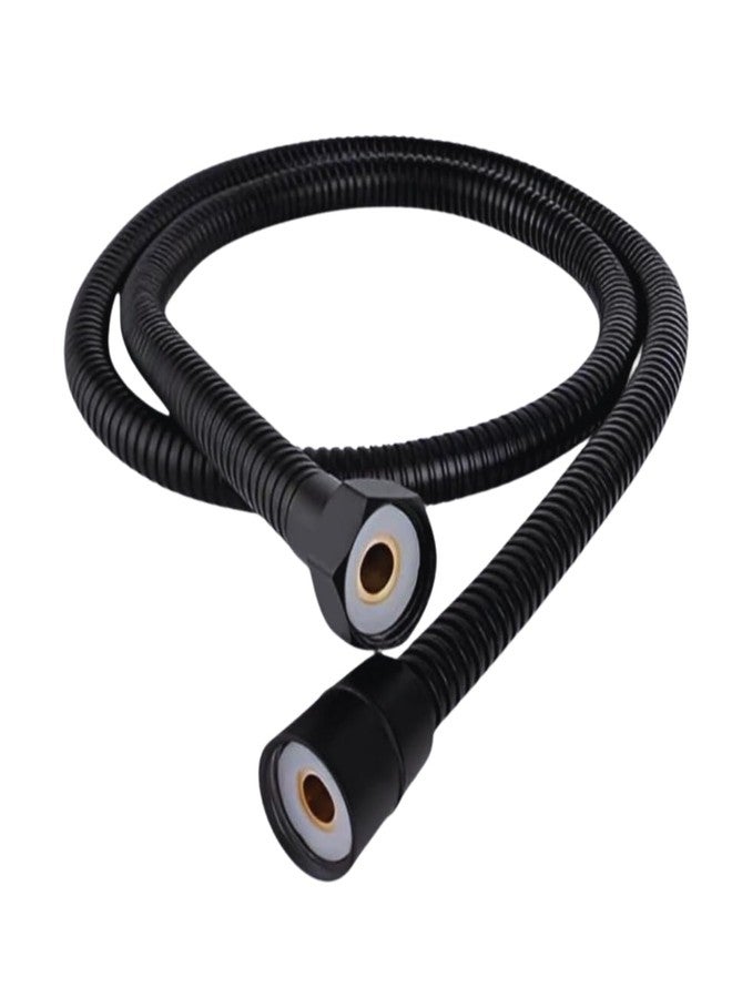 New Ware 1 Meter Stainless Steel Matt Black Hose Pipe | Flexible Health Faucet & Shower Tube with Brass Nut | 1/2 Inch (15 mm) - Image 1